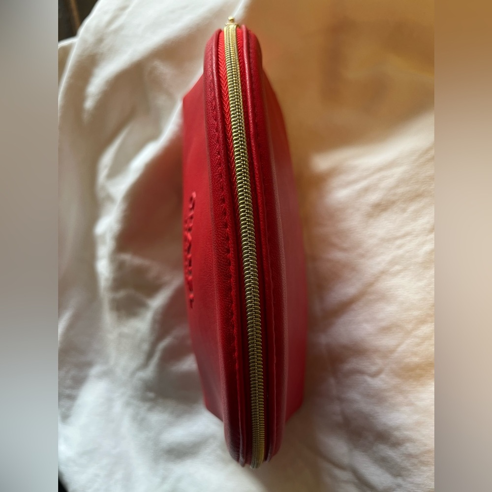 Red CHANEL Faux Leather Makeup Purse - Picture 5 of 9